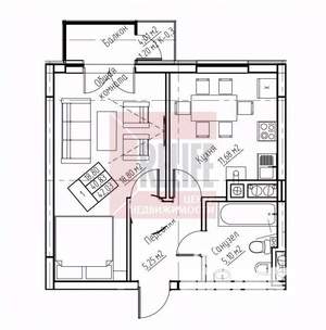 1-к квартира, вторичка, 41м2, 2/6 этаж