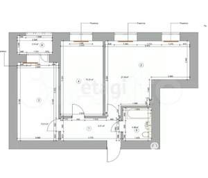 2-к квартира, вторичка, 65м2, 4/9 этаж