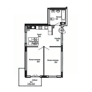 2-к квартира, вторичка, 54м2, 4/9 этаж