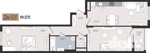2-к квартира, строящийся дом, 79м2, 2/10 этаж