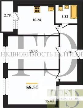 2-к квартира, вторичка, 56м2, 4/9 этаж