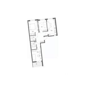 3-к квартира, строящийся дом, 68м2, 8/8 этаж