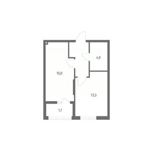 1-к квартира, вторичка, 40м2, 1/8 этаж