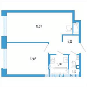 1-к квартира, вторичка, 38м2, 3/26 этаж