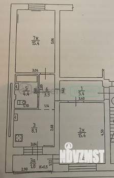 2-к квартира, вторичка, 54м2, 2/5 этаж