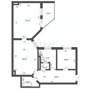 3-к квартира, вторичка, 80м2, 4/4 этаж