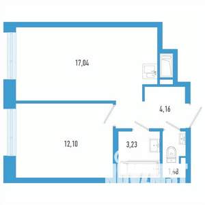 1-к квартира, вторичка, 38м2, 3/26 этаж