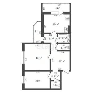 2-к квартира, вторичка, 68м2, 9/10 этаж