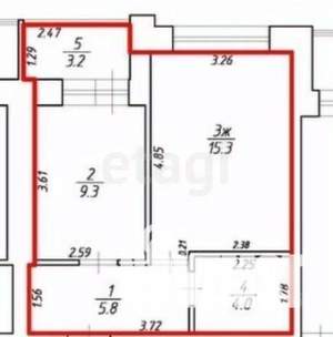 1-к квартира, вторичка, 34м2, 2/9 этаж