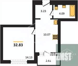 1-к квартира, вторичка, 33м2, 9/9 этаж