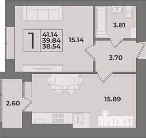 1-к квартира, вторичка, 41м2, 1/9 этаж