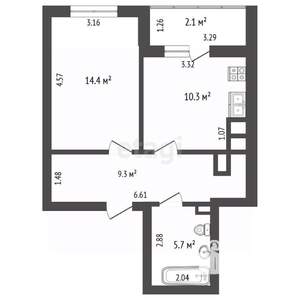 1-к квартира, вторичка, 40м2, 7/12 этаж