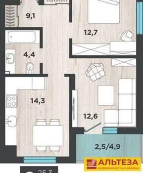 2-к квартира, сданный дом, 556м2, 1/8 этаж