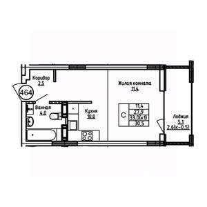 Студия квартира, вторичка, 31м2, 7/9 этаж