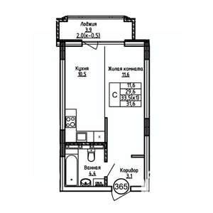 Студия квартира, вторичка, 32м2, 2/9 этаж