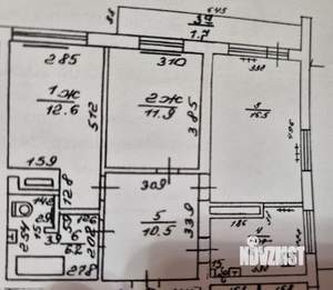 3-к квартира, вторичка, 65м2, 4/12 этаж