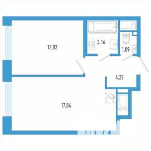1-к квартира, вторичка, 38м2, 4/26 этаж