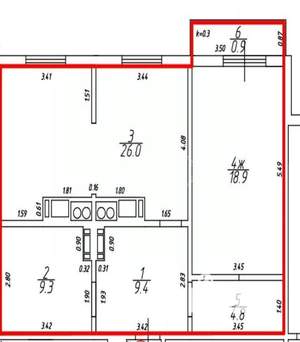 1-к квартира, вторичка, 68м2, 1/9 этаж
