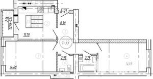 2-к квартира, вторичка, 54м2, 8/9 этаж