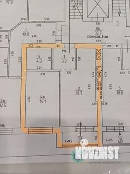 1-к квартира, вторичка, 43м2, 6/10 этаж