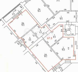 2-к квартира, вторичка, 76м2, 1/9 этаж