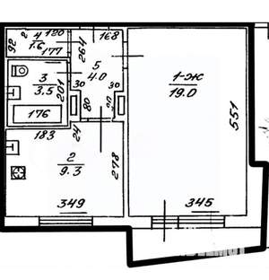 1-к квартира, вторичка, 38м2, 5/5 этаж