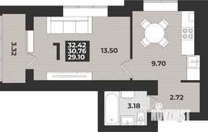1-к квартира, вторичка, 32м2, 2/9 этаж