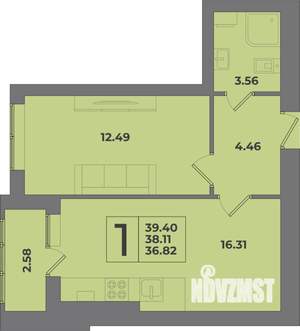 1-к квартира, вторичка, 39м2, 5/8 этаж