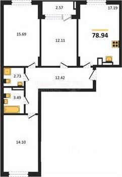 3-к квартира, вторичка, 78м2, 5/9 этаж