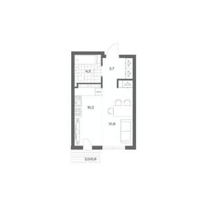 1-к квартира, строящийся дом, 30м2, 9/18 этаж