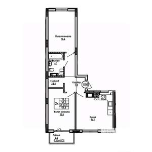 2-к квартира, вторичка, 60м2, 2/9 этаж