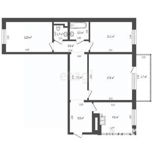 3-к квартира, вторичка, 72м2, 9/9 этаж