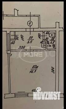 1-к квартира, вторичка, 24м2, 5/5 этаж