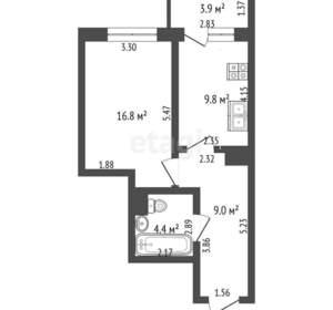 1-к квартира, вторичка, 40м2, 11/17 этаж