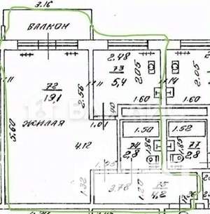 1-к квартира, вторичка, 32м2, 5/5 этаж