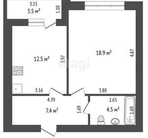 1-к квартира, вторичка, 47м2, 3/10 этаж
