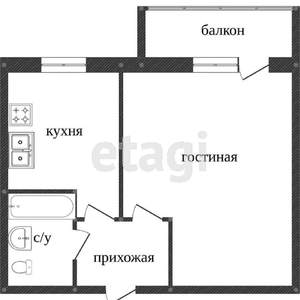1-к квартира, вторичка, 36м2, 9/9 этаж