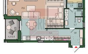 1-к квартира, вторичка, 51м2, 9/13 этаж