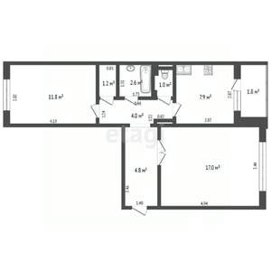 2-к квартира, вторичка, 50м2, 5/5 этаж