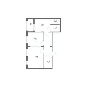 2-к квартира, вторичка, 62м2, 3/8 этаж