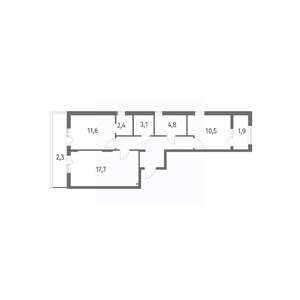 2-к квартира, строящийся дом, 65м2, 6/8 этаж