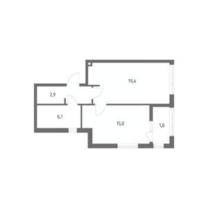 1-к квартира, вторичка, 48м2, 7/8 этаж