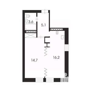 1-к квартира, вторичка, 40м2, 2/3 этаж
