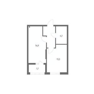 1-к квартира, вторичка, 40м2, 2/8 этаж