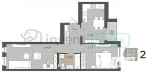 2-к квартира, вторичка, 58м2, 7/9 этаж