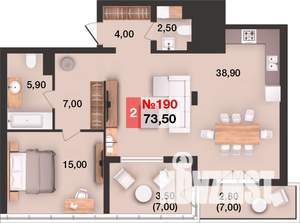 1-к квартира, вторичка, 80м2, 15/15 этаж