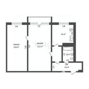 2-к квартира, вторичка, 46м2, 2/5 этаж