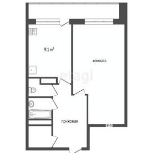 1-к квартира, вторичка, 40м2, 3/5 этаж