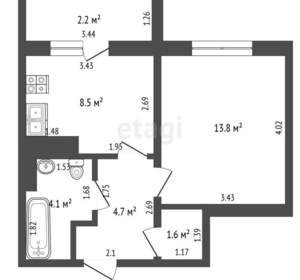 1-к квартира, вторичка, 33м2, 4/10 этаж