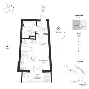 Студия квартира, вторичка, 35м2, 7/7 этаж